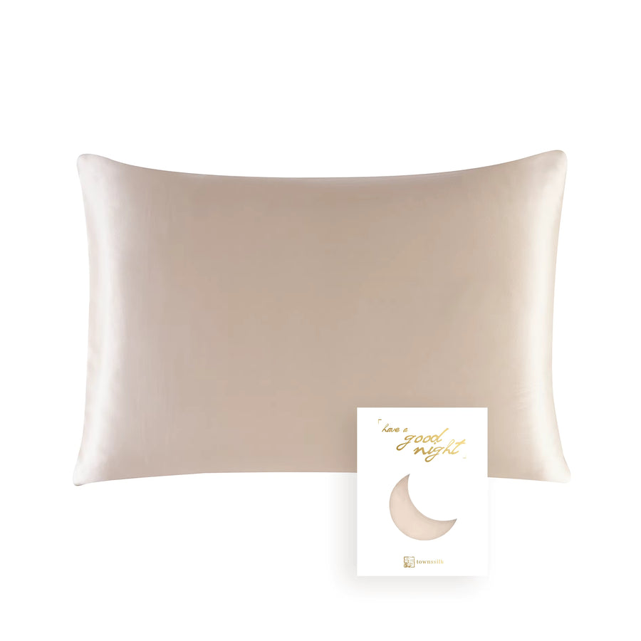Heavyweight Pillowcase - 22 Momme Mulberry Silk in Beige