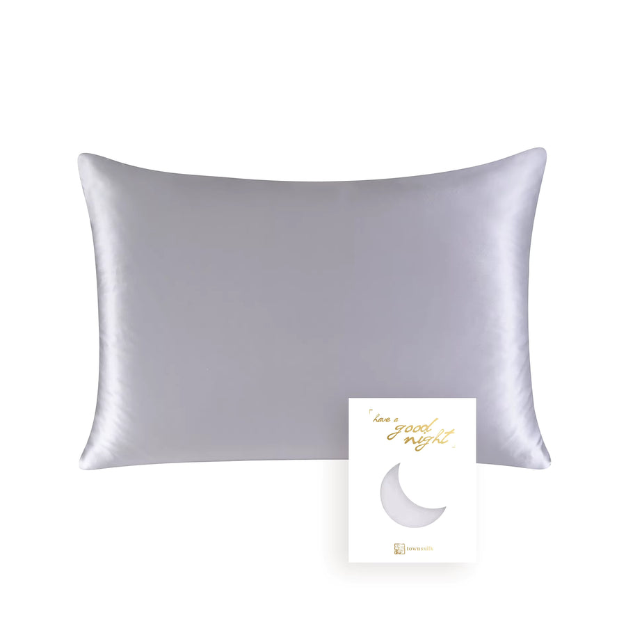 Heavyweight Pillowcase - 22 Momme Mulberry Silk in Silver